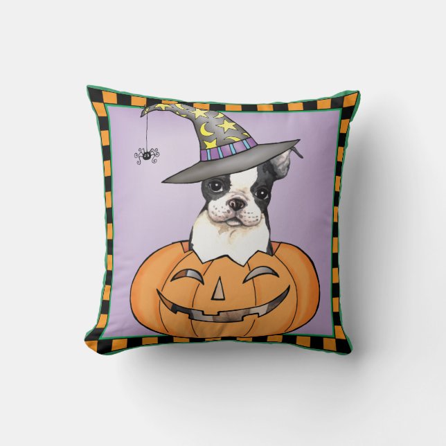 Boston Terrier Halloween Cushion (Front)