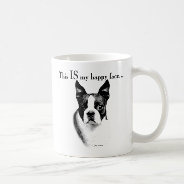 Boston Terrier Happy Face Coffee Mug (Right)