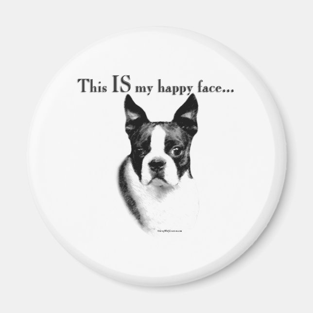 Boston Terrier Happy Face - Magnet (Front)
