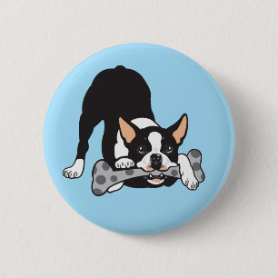 Boston Terrier. Happy go lucky 6 Cm Round Badge