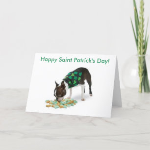 Boston Terrier Happy St. Patrick's Day Card