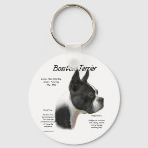 Boston Terrier History Design Key Ring