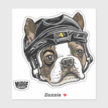 Boston Terrier Hockey Helmet 4