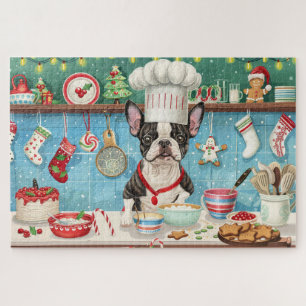 Boston Terrier Holiday Baking: Festive Christmas Jigsaw Puzzle
