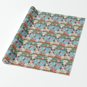 Boston Terrier Holiday Baking: Festive Christmas Wrapping Paper