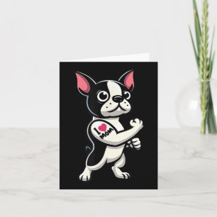 Boston Terrier I Love Mum Funny Dog Tattoo  Card
