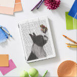 Boston Terrier Ice Cream iPad Pro Cover<br><div class="desc">Boston Terrier Ice Cream by FabFunky. Features a Boston Terrier balacing ice cream on its nose against a book page background. | 191979D</div>