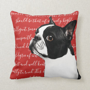 Boston Terrier Illustration Pillow