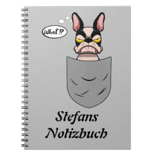 Boston Terrier in Brusttasche, lustig Notebook