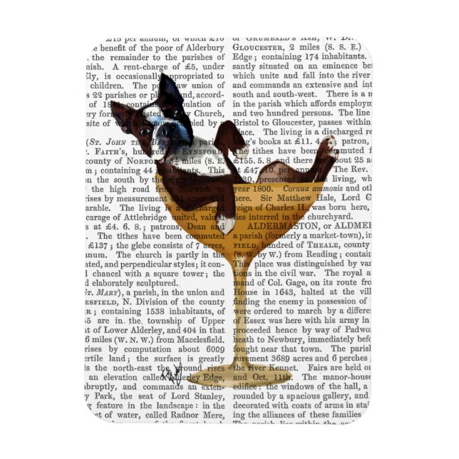 Boston Terrier in Cocktail Glass 2 Magnet (Vertical)