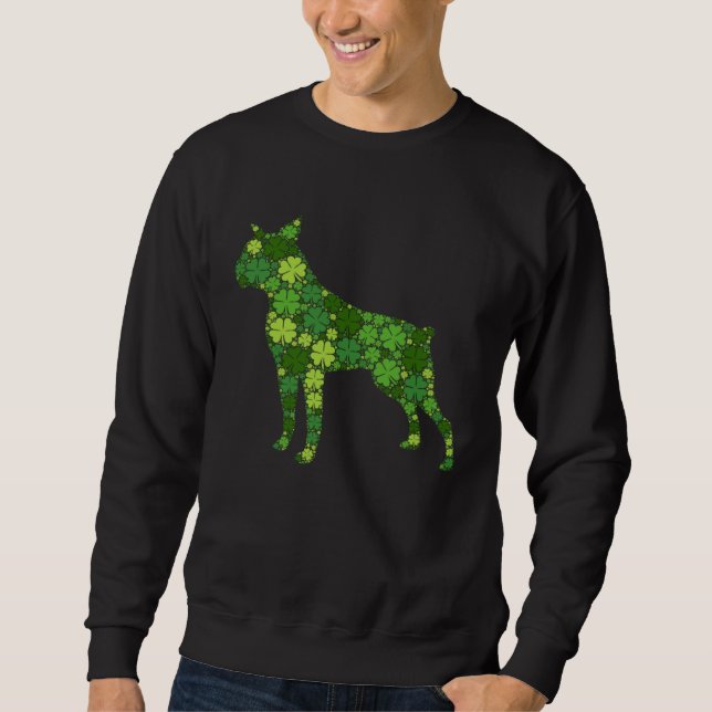Boston Terrier Irish Green Shamrock C  St Patricks Sweatshirt (Front)