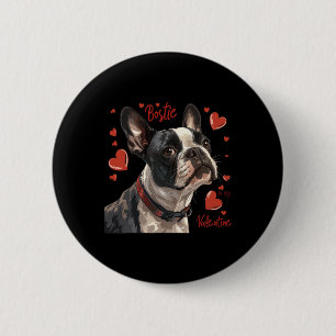 Boston Terrier Is My Valentine Cute Pet Dog Owner 6 Cm Round Badge