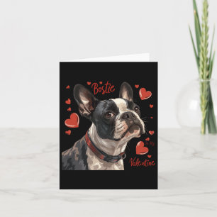 Boston Terrier Is My Valentine Cute Pet Dog Owner  Card