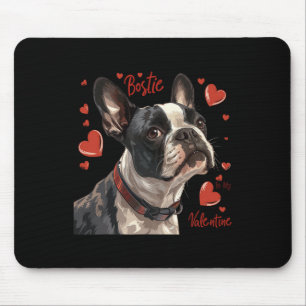 Boston Terrier Is My Valentine Cute Pet Dog Owner Mouse Pad