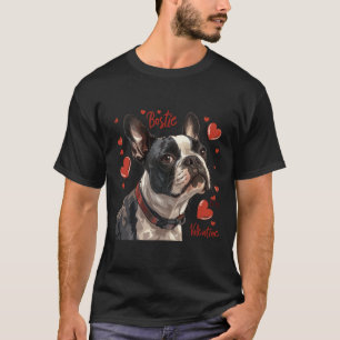 Boston Terrier Is My Valentine Cute Pet Dog Owner  T-Shirt