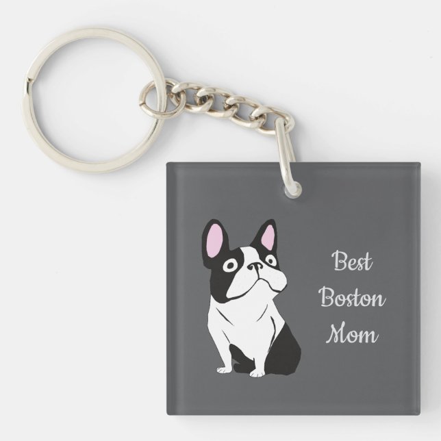 Boston terrier key ring (Front)