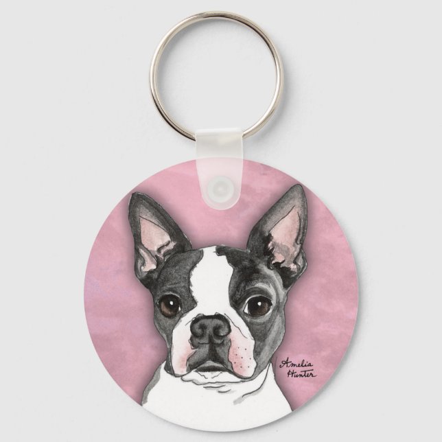 Boston Terrier Key Ring (Front)