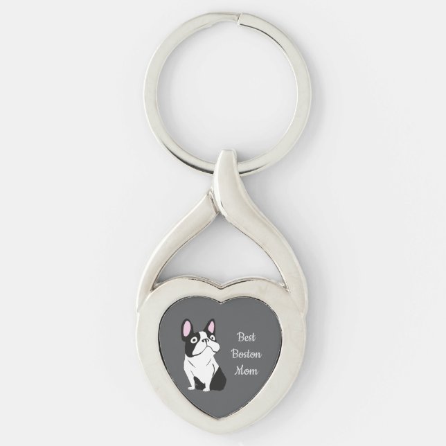 Boston terrier key ring (Front)