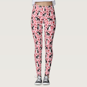 Boston Terrier Love - cute valentines leggings