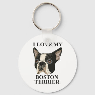 Boston Terrier Love Key Ring
