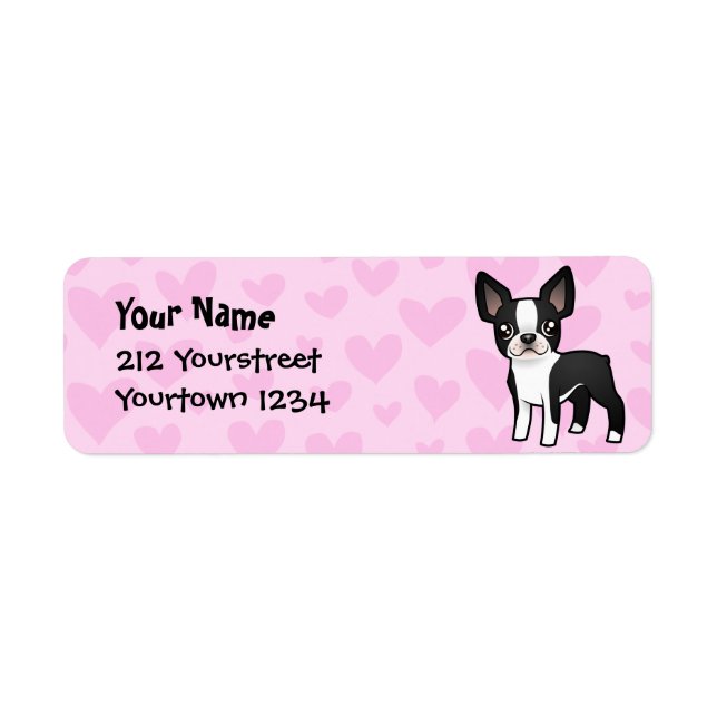 Boston Terrier Love Return Address Label (Front)