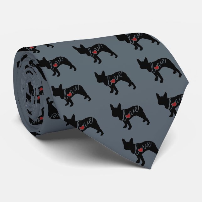 Boston Terrier Love Tie (Rolled)