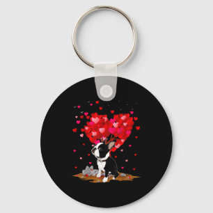 Boston Terrier Lover Heart Shape Boston Terrier Va Key Ring