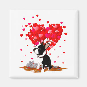 Boston Terrier Lover Heart Shape Boston Terrier Va Magnet