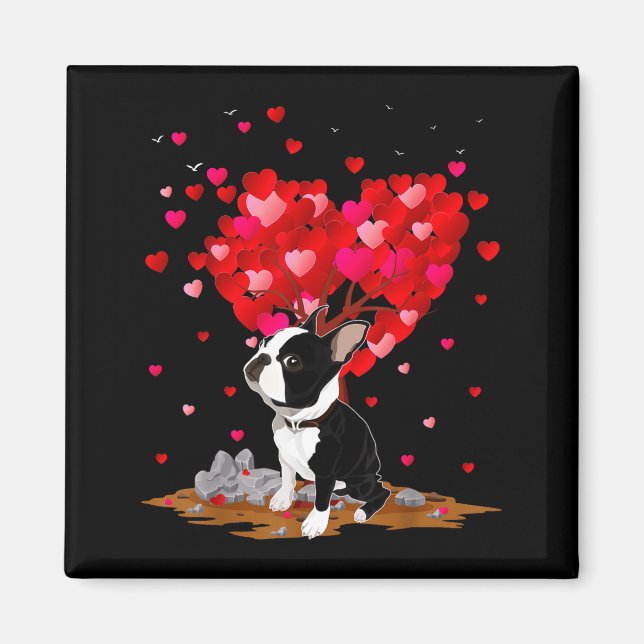 Boston Terrier Lover Heart Shape Boston Terrier Va Magnet (Front)