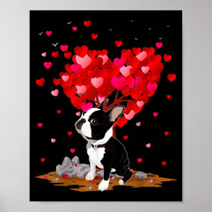 Boston Terrier Lover Heart Shape Boston Terrier Va Poster
