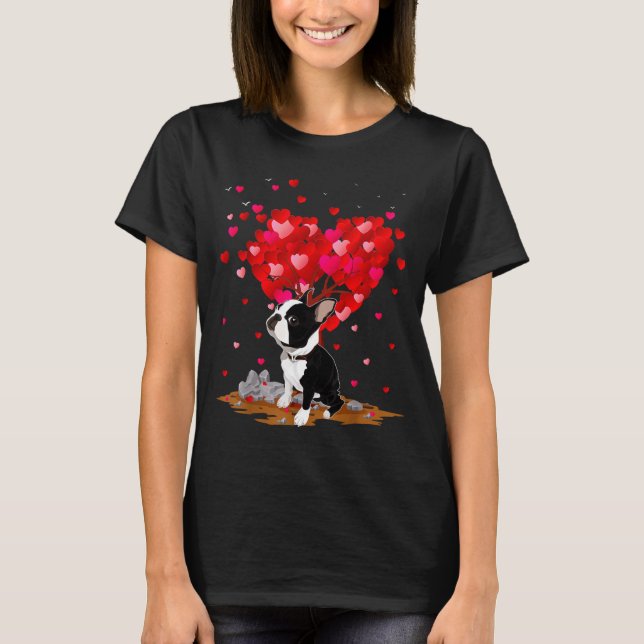 Boston Terrier Lover Heart Shape Boston Terrier Va T-Shirt (Front)
