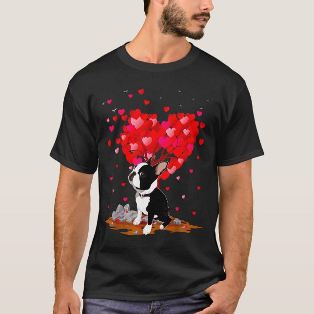 Boston Terrier Lover Heart Shape Boston Terrier Va T-Shirt (Front)