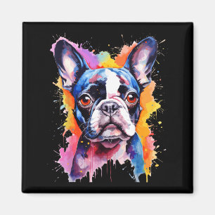 Boston Terrier Lover Pop Art Colour Design Boston Magnet