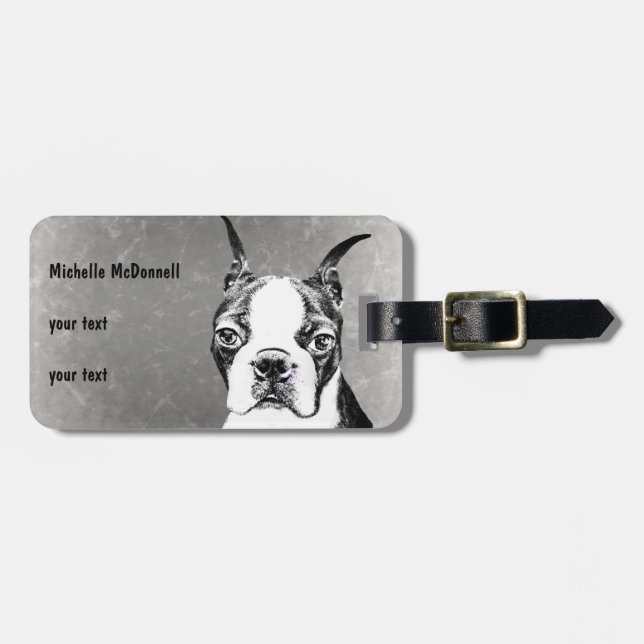 Boston Terrier Luggage Tag (Front Horizontal)