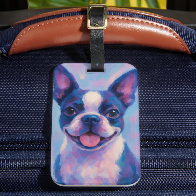 Boston Terrier Luggage Tag (Front Insitu 2)