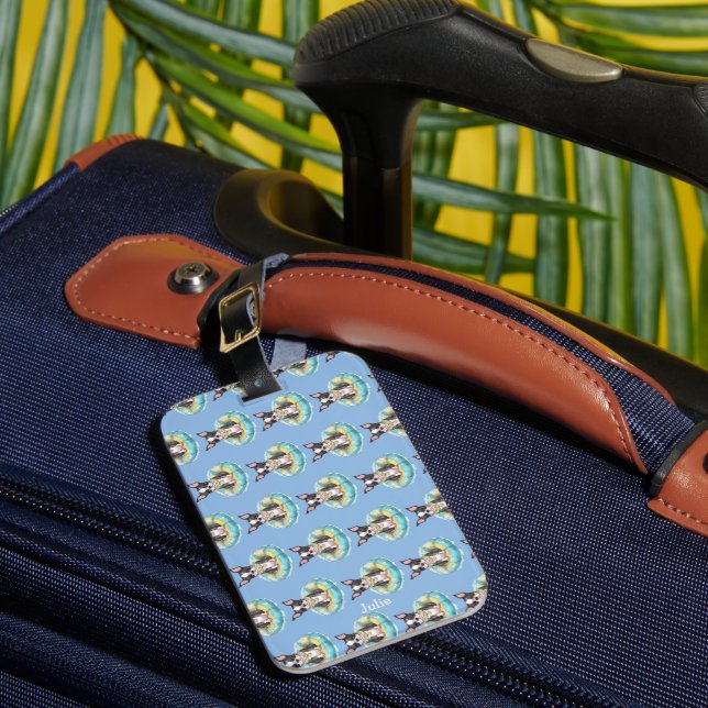 Boston Terrier Luggage Tag personalised (Front Insitu 1)