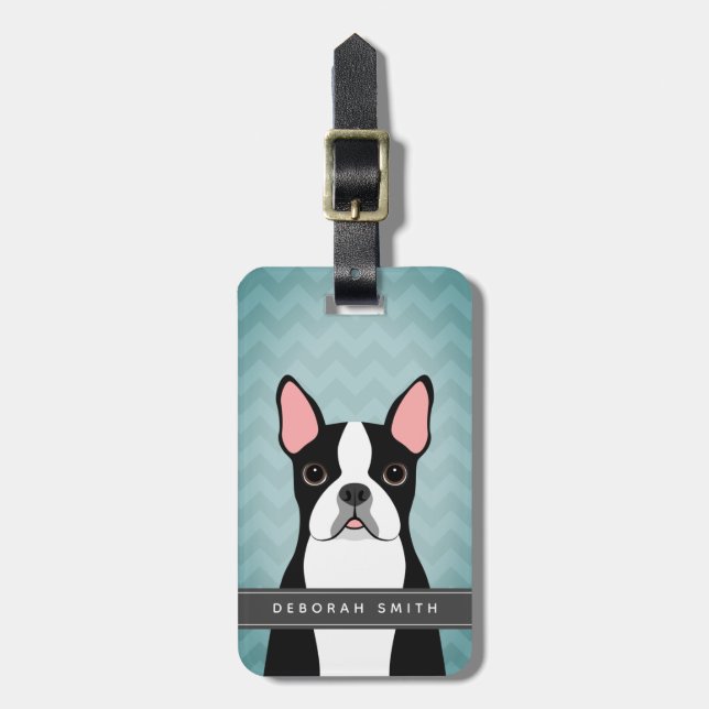 Boston Terrier Luggage Tags (Front Vertical)
