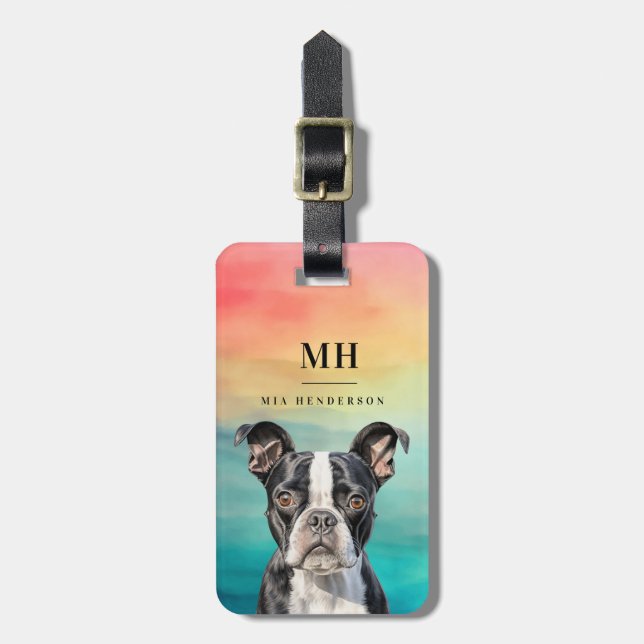 Boston Terrier Luggage Tags (Front Vertical)