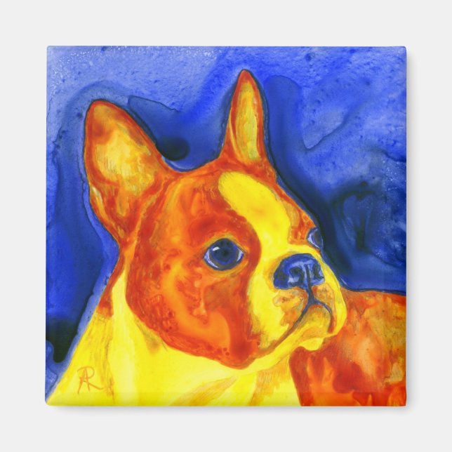 Boston Terrier Magnet - "Golden Boy" (Front)