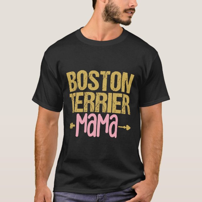 Boston Terrier Mama Dog  Fitted T-Shirt (Front)