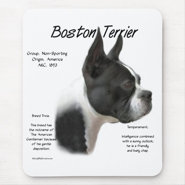 Boston Terrier Meet the Breed Mouse Pad (Front)