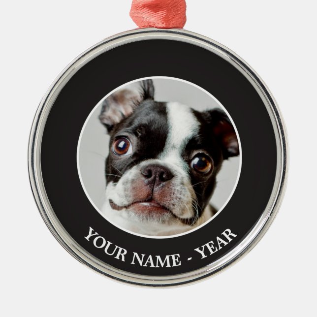 Boston Terrier Metal Tree Decoration (Front)