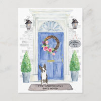 Boston Terrier Moving Announcement Postcard