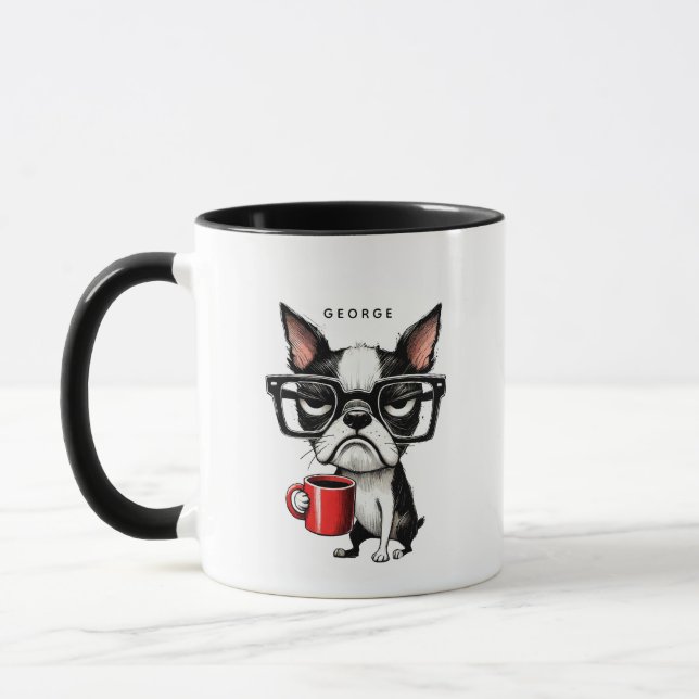 Boston Terrier Mugs (Left)