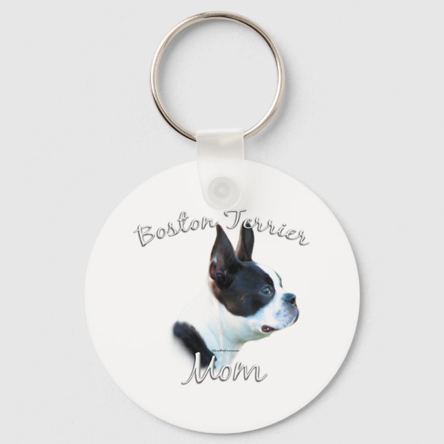 Boston Terrier Mum 2 Key Ring (Front)