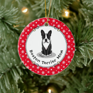 Boston Terrier Mum (black) - Cute dog Ceramic Ornament