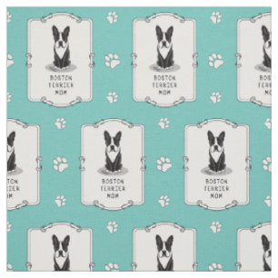 Boston Terrier Mum (black) - Cute dog Fabric