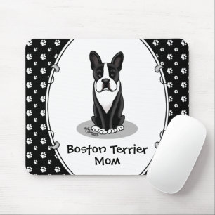 Boston Terrier Mum (black) Cute Dog Mum Mouse Pad