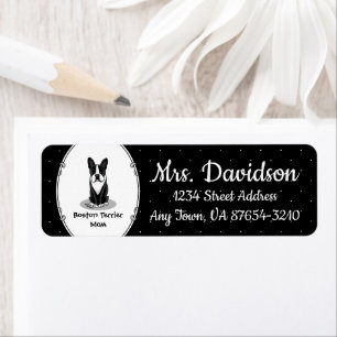 Boston Terrier Mum (black) - Cute dog Return Address Label
