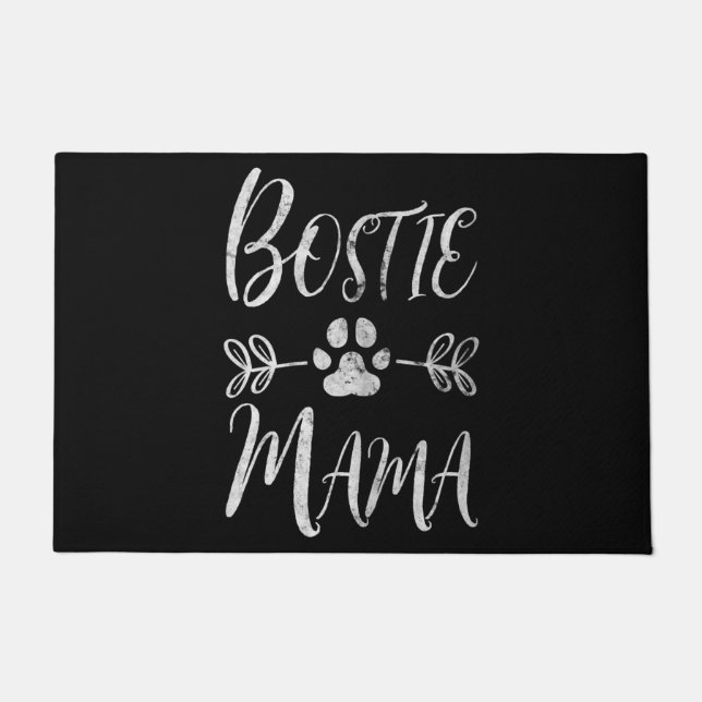 Boston Terrier mum, Boston Terrier dad, dog lover Doormat (Front)